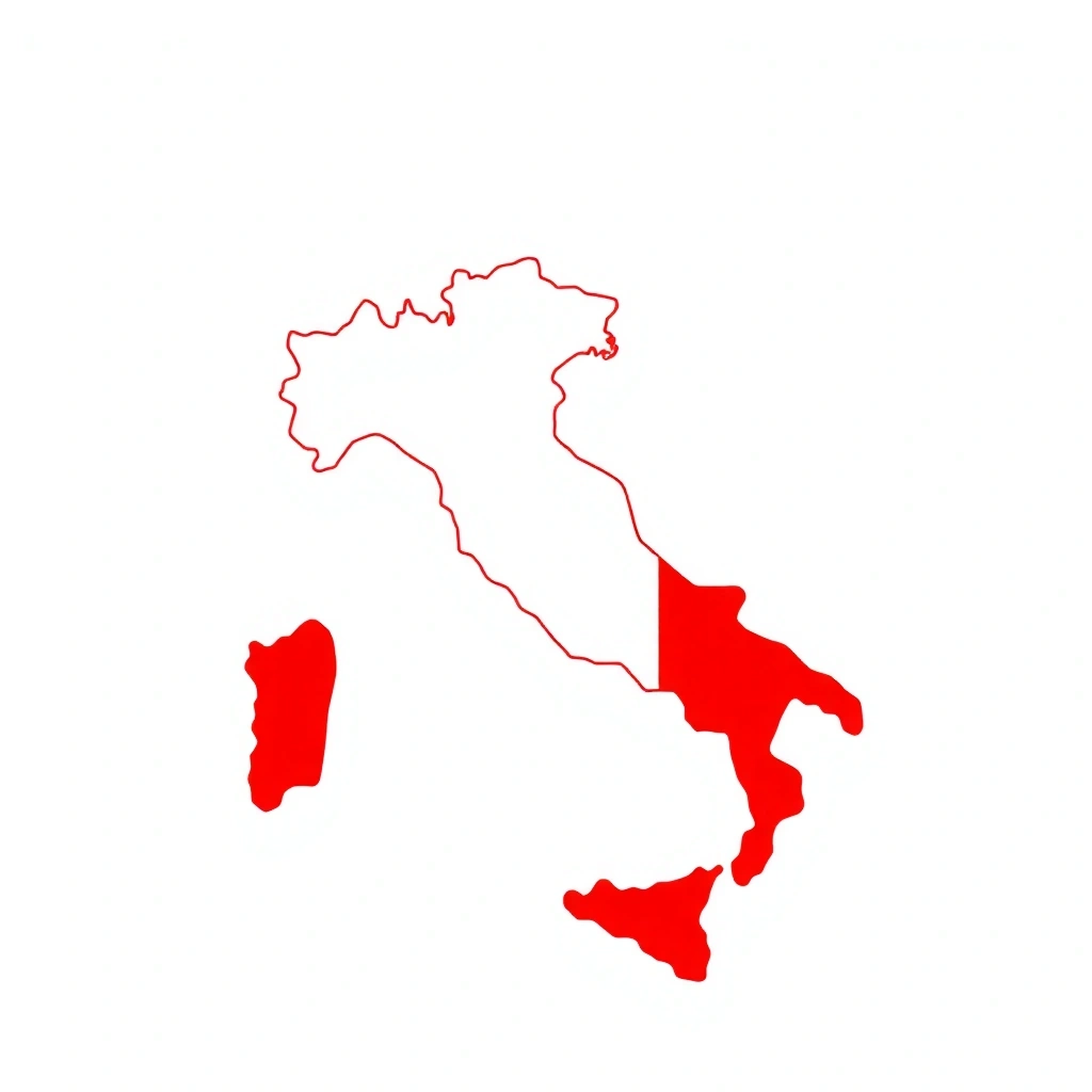 Bandiera italiana stilizzata che rappresenta la qualità italiana