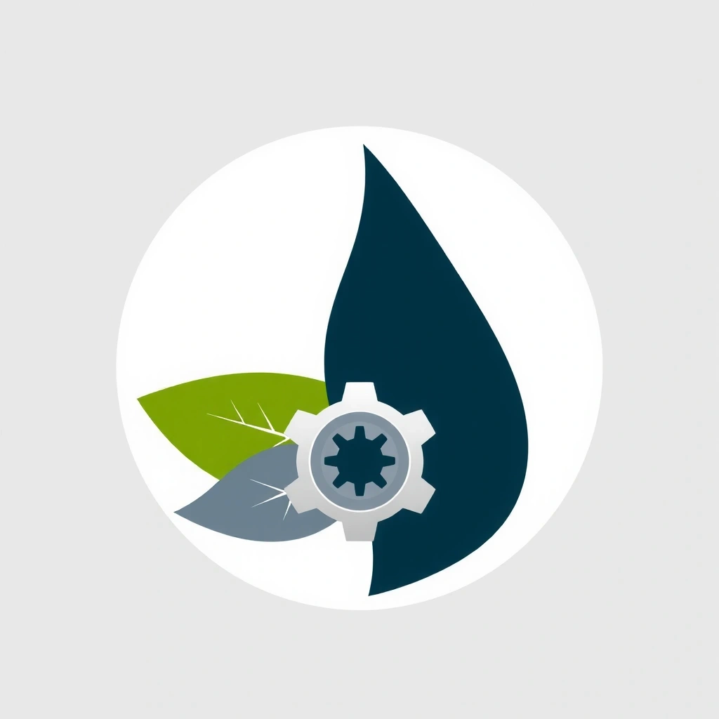 Icona di una foglia e un ingranaggio per supporto generale